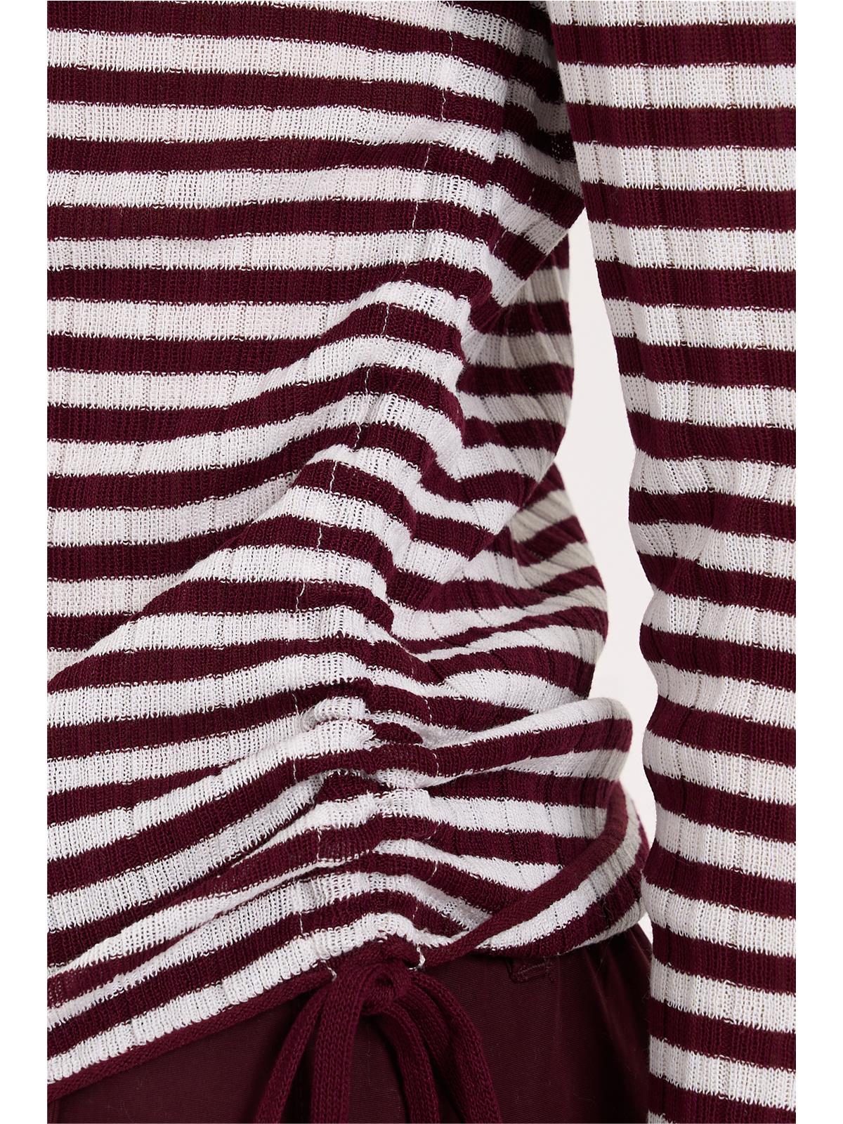 TIFFY STRIPED PULLOVER - BORDEAUX/ECRU