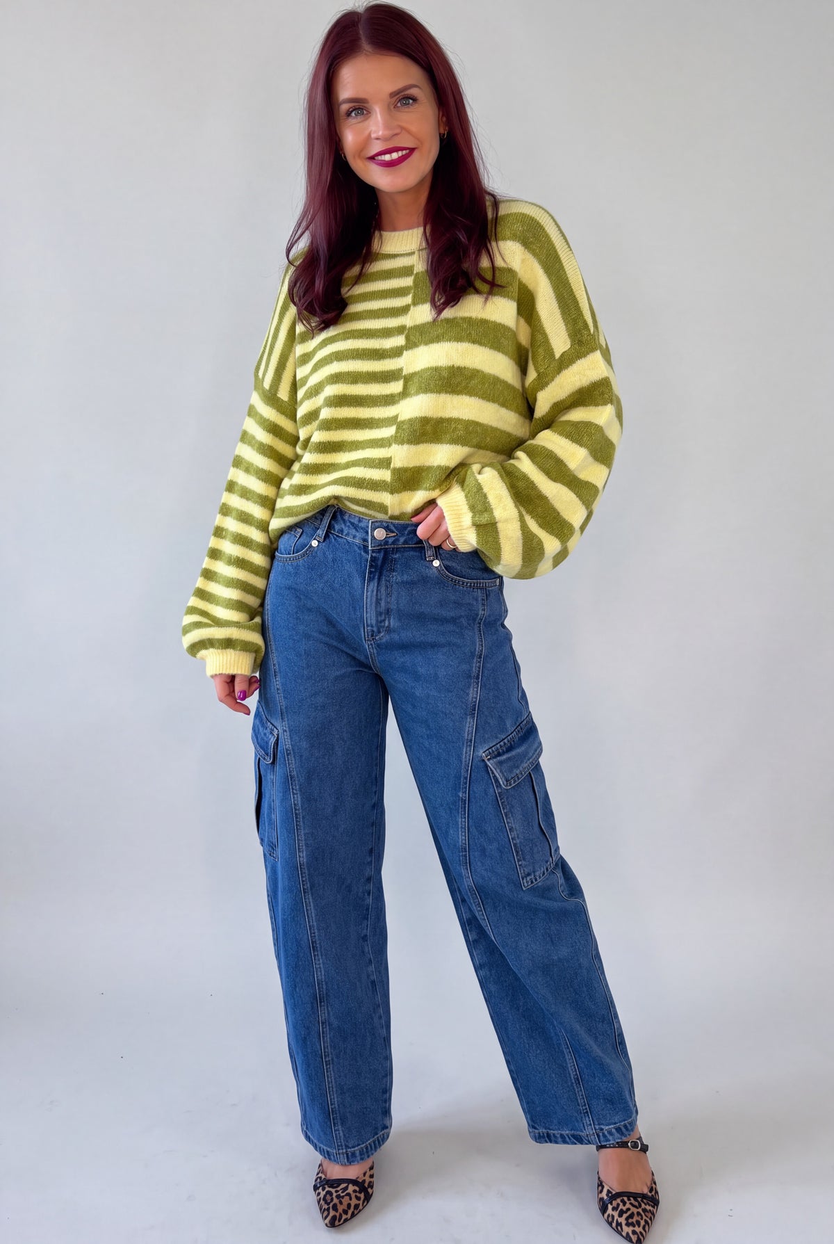 FRANKIE KNIT PULLOVER - GREEN/YELLOW