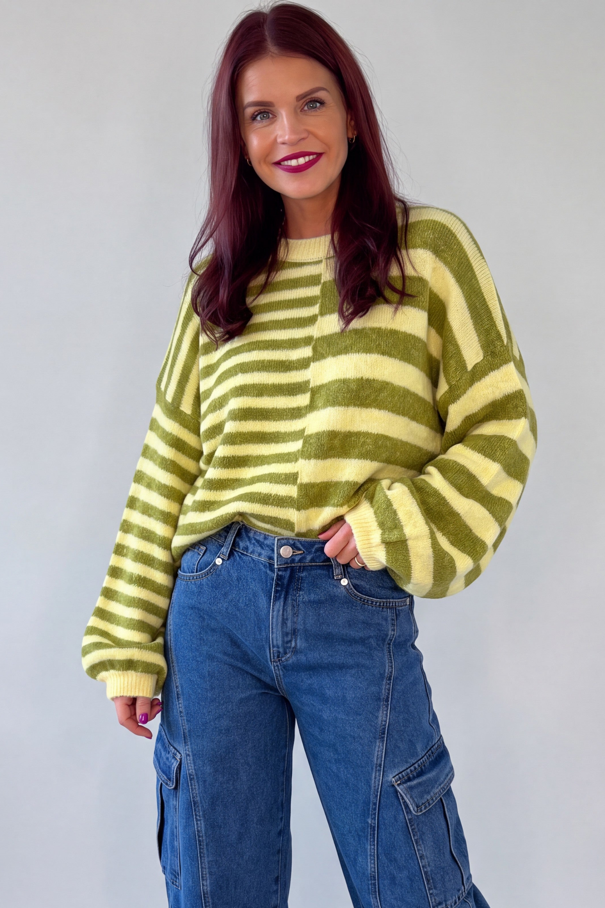 FRANKIE KNIT PULLOVER - GREEN/YELLOW