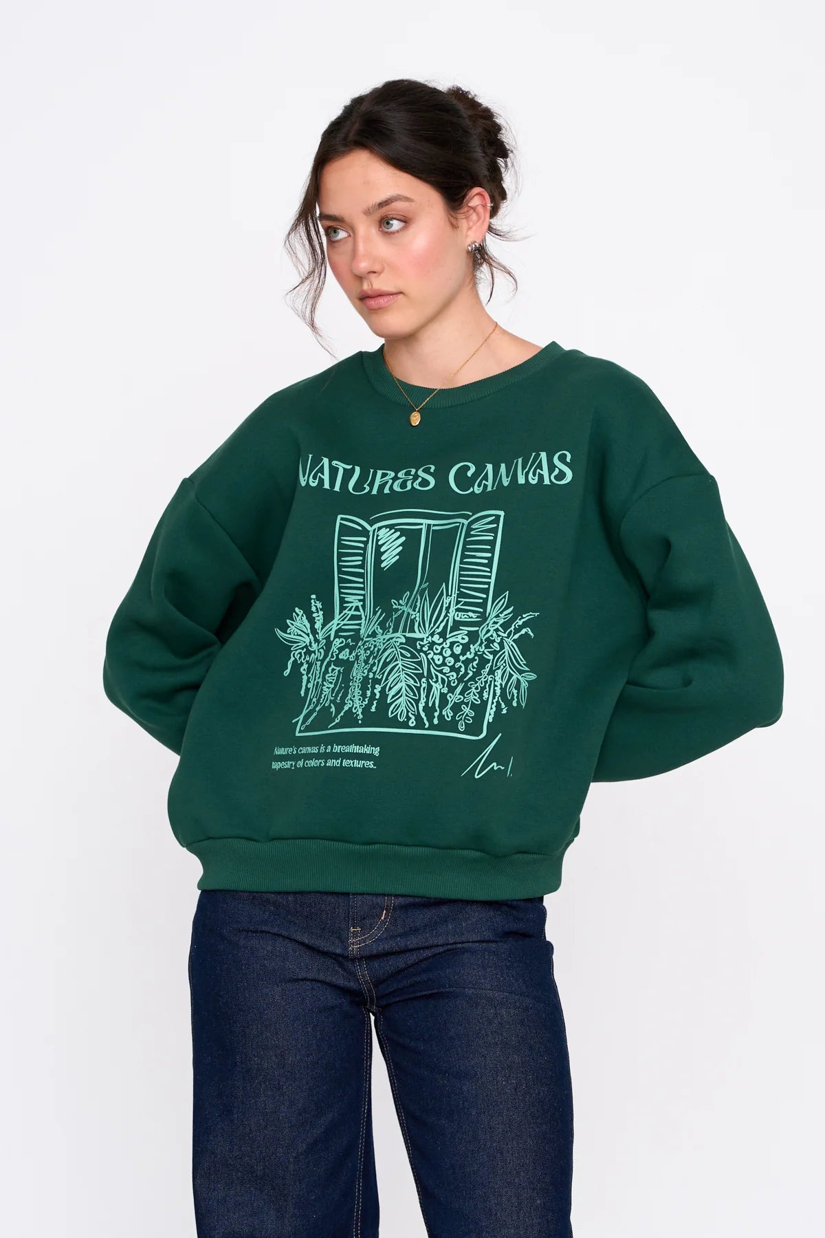 NATURES CANVAS SWEATER - GREEN