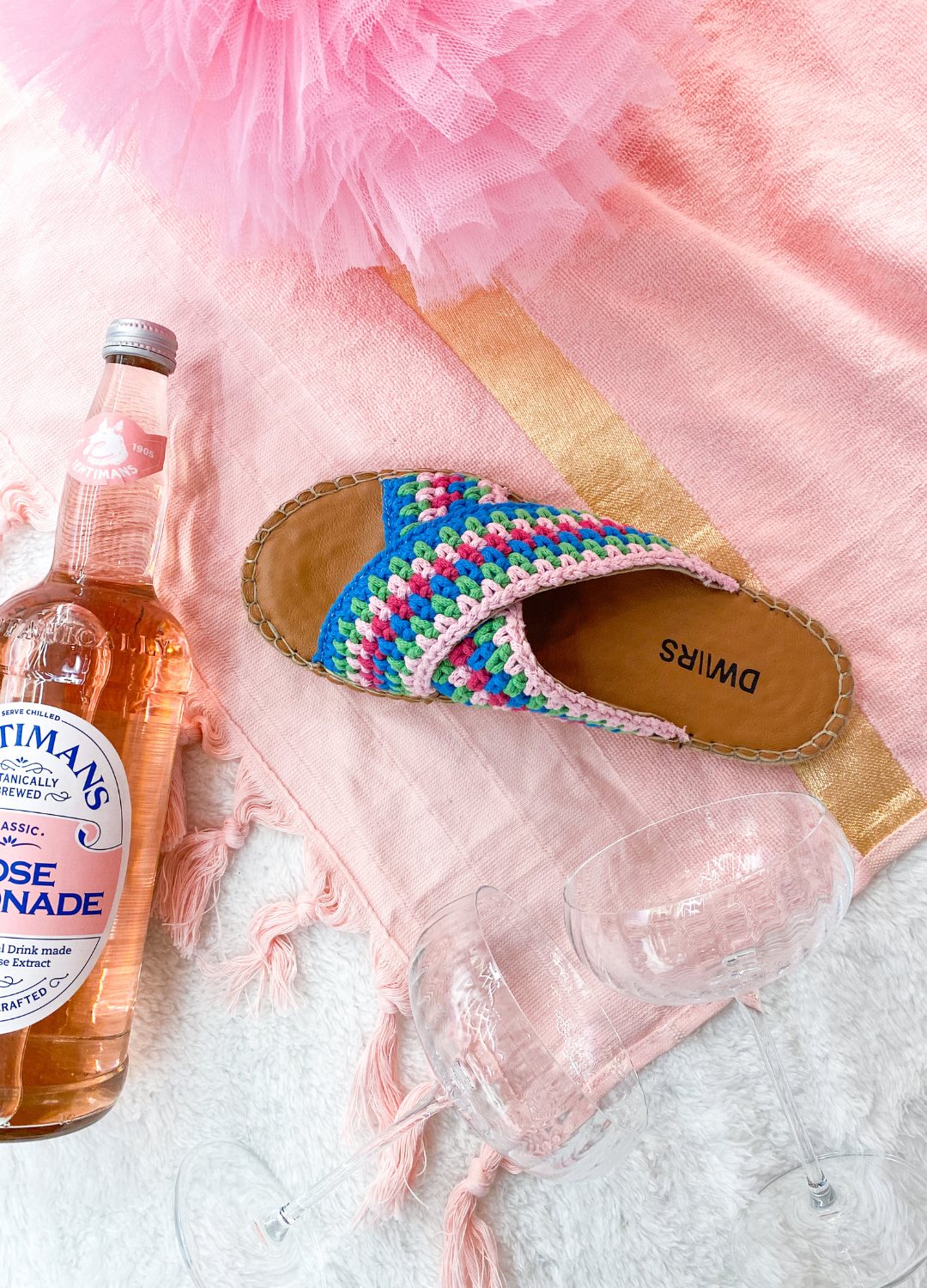 DWRS | CASABLANCA SANDALS - LIGHT PINK & BLUE