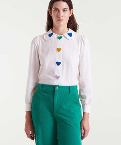 COMPAÑÍA FANTÁSTICA | CIRCUS HEARTS BLOUSE - WHITE