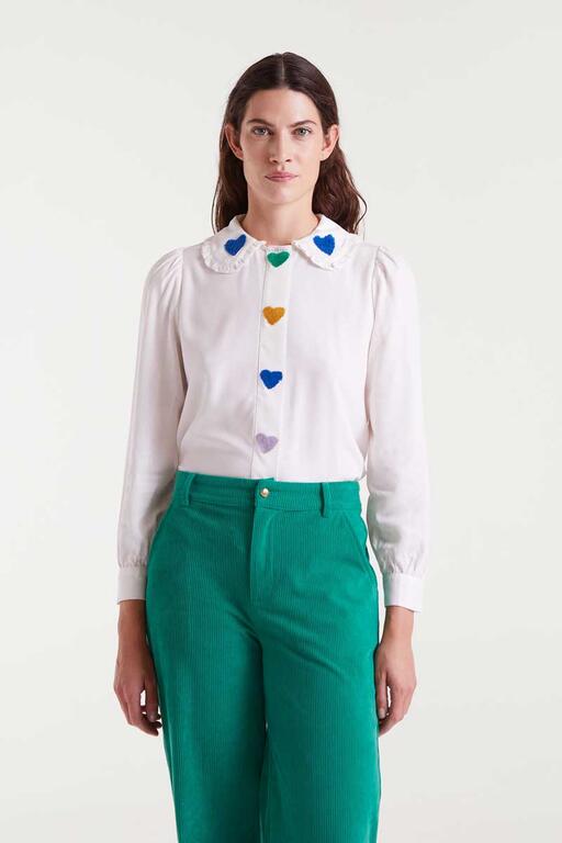 COMPAÑÍA FANTÁSTICA | CIRCUS HEARTS BLOUSE - WHITE