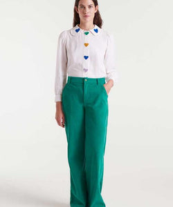 COMPAÑÍA FANTÁSTICA | CIRCUS HEARTS BLOUSE - WHITE