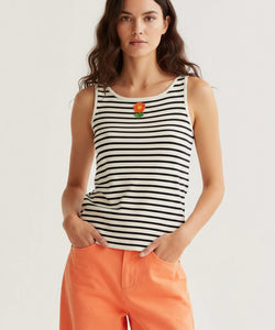 COMPAÑÍA FANTÁSTICA | STRIPED BLOOM TOP - BLACK/WHITE