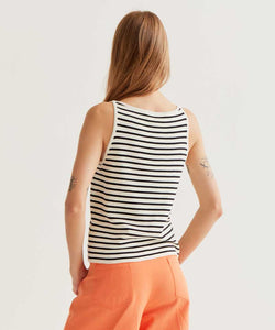 COMPAÑÍA FANTÁSTICA | STRIPED BLOOM TOP - BLACK/WHITE