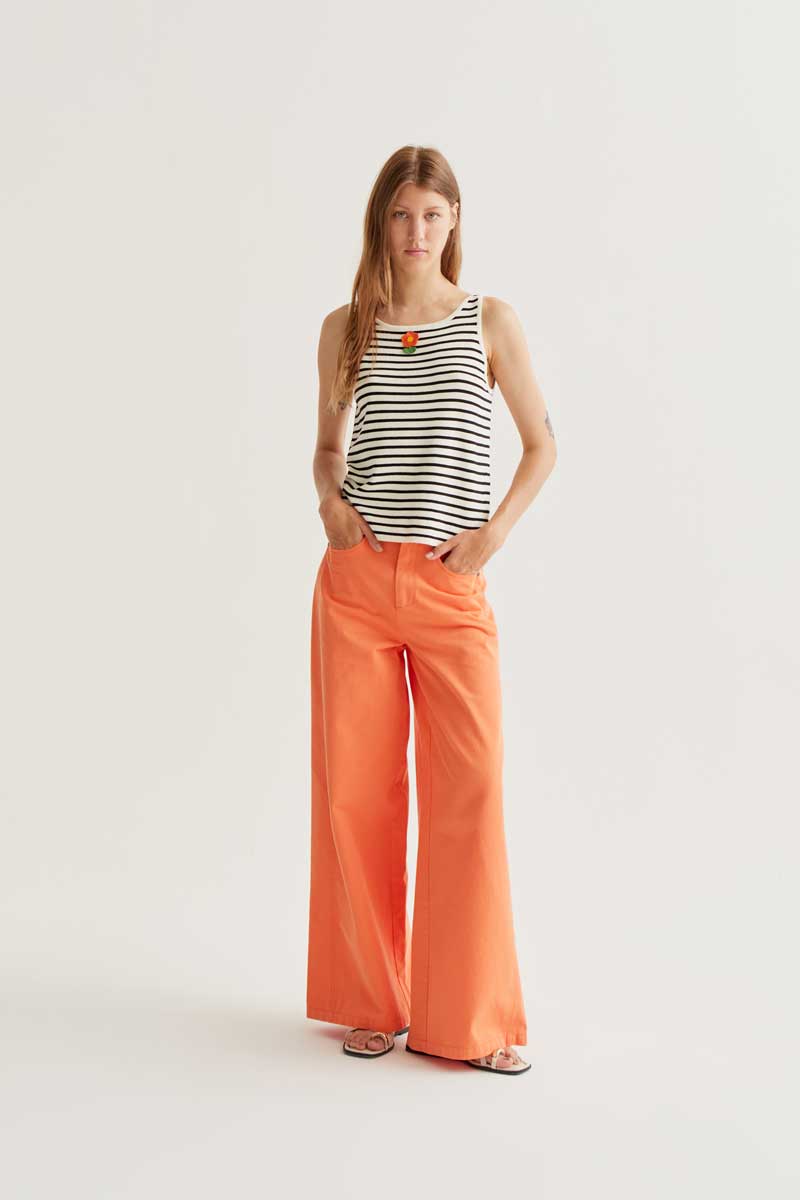 COMPAÑÍA FANTÁSTICA | STRIPED BLOOM TOP - BLACK/WHITE