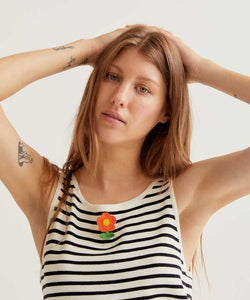 COMPAÑÍA FANTÁSTICA | STRIPED BLOOM TOP - BLACK/WHITE