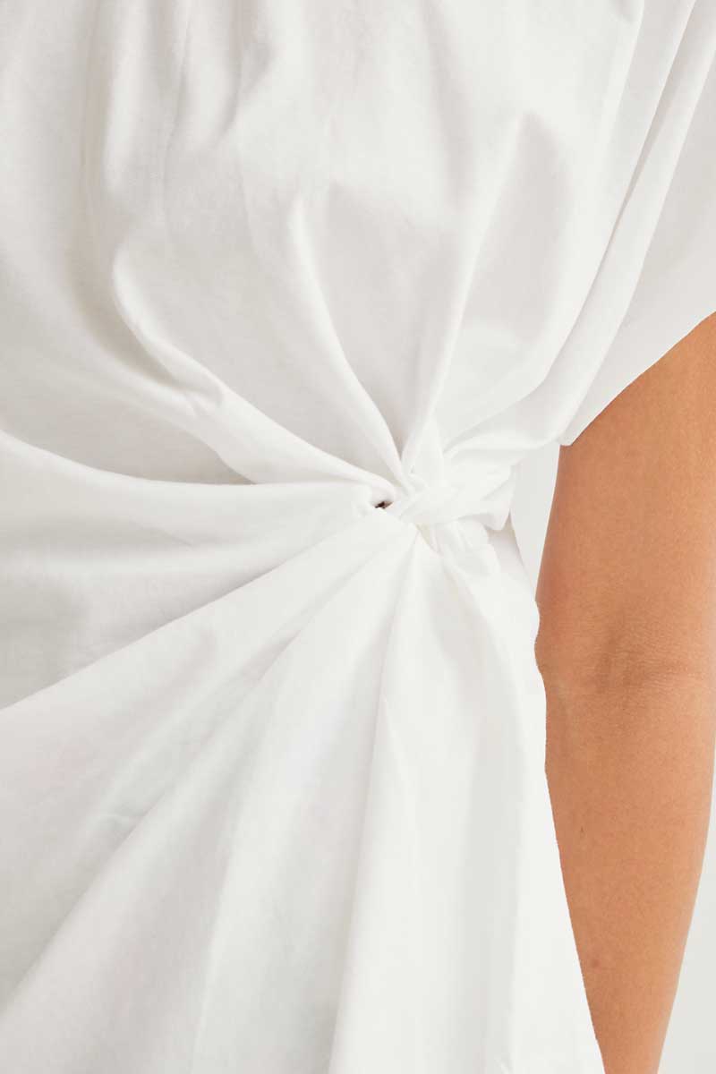 COMPAÑÍA FANTÁSTICA | EVIE SIDE TWIST SHIRT - WHITE