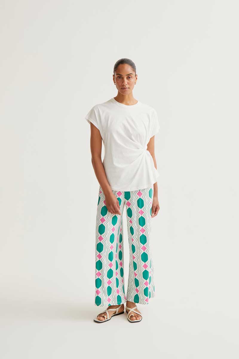 COMPAÑÍA FANTÁSTICA | EVIE SIDE TWIST SHIRT - WHITE