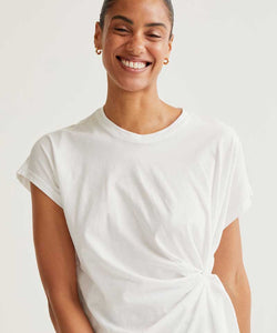 COMPAÑÍA FANTÁSTICA | EVIE SIDE TWIST SHIRT - WHITE
