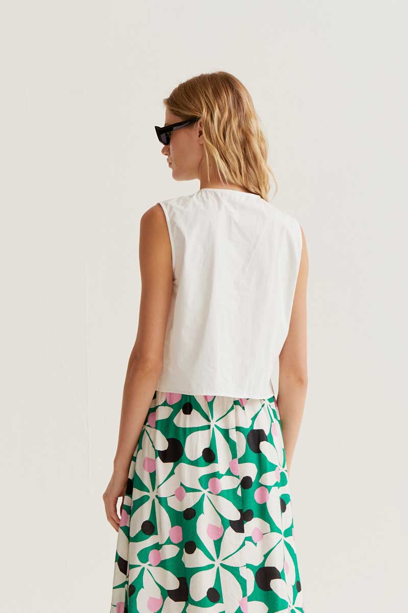 COMPAÑÍA FANTÁSTICA | SARA RUFFLE TOP - WHITE