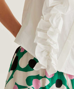 COMPAÑÍA FANTÁSTICA | SARA RUFFLE TOP - WHITE