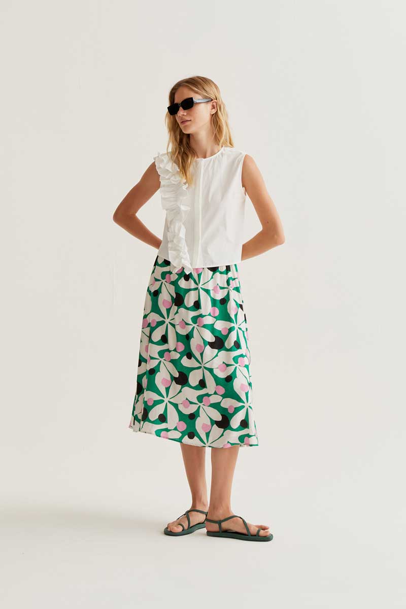 COMPAÑÍA FANTÁSTICA | SARA RUFFLE TOP - WHITE