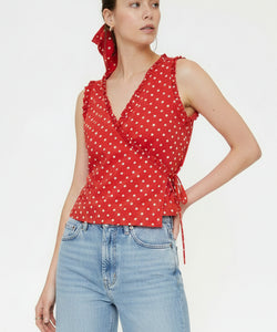 COMPAÑÍA FANTÁSTICA | ROSALIE WRAP TOP - RED