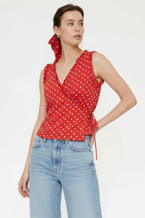 COMPAÑÍA FANTÁSTICA | ROSALIE WRAP TOP - RED
