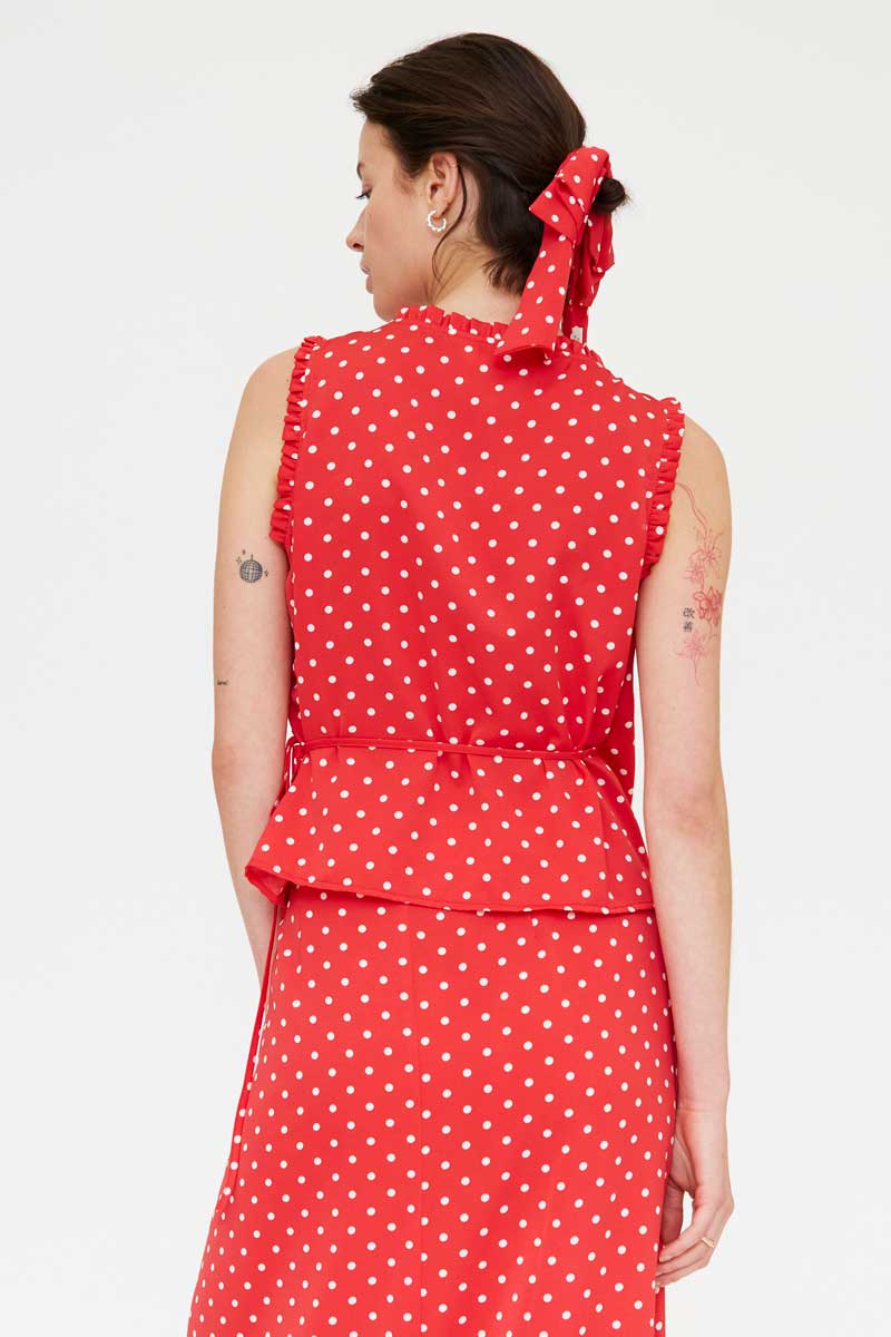 COMPAÑÍA FANTÁSTICA | ROSALIE WRAP TOP - RED