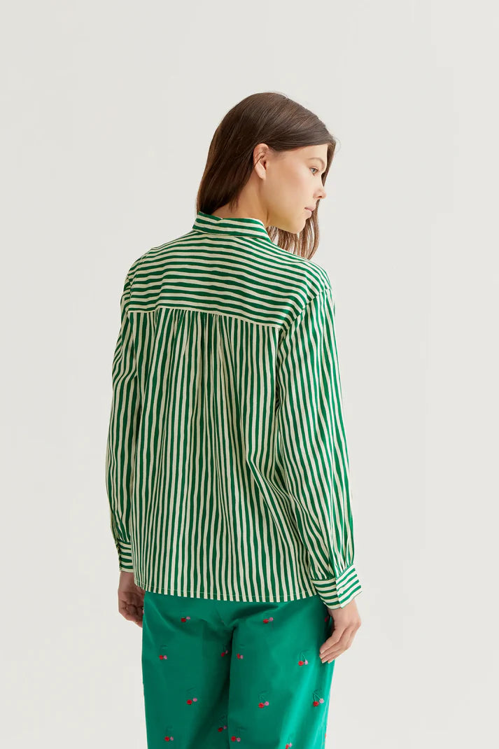 COMPAÑÍA FANTÁSTICA | VERTICAL STRIPE BLOUSE - GREEN