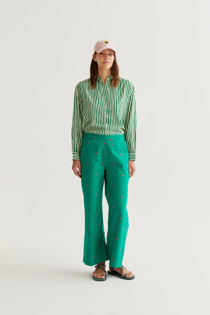 COMPAÑÍA FANTÁSTICA | VERTICAL STRIPE BLOUSE - GREEN