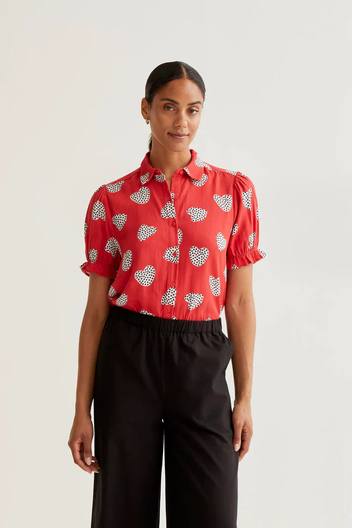 COMPAÑÍA FANTÁSTICA | CUPID DOT SS BLOUSE - RED