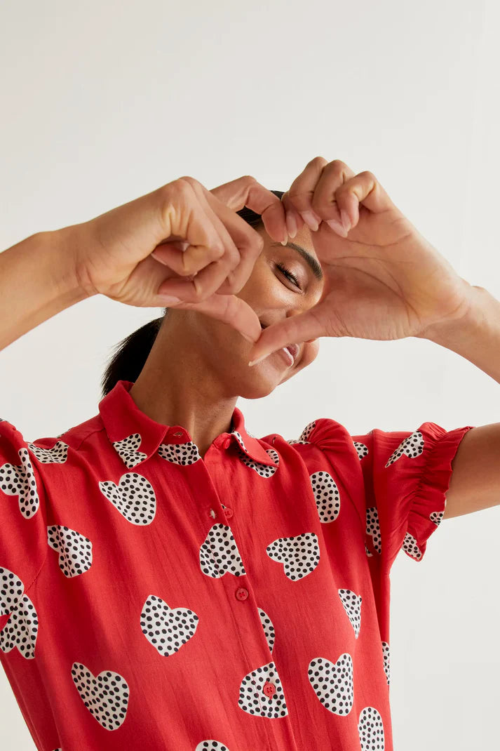 COMPAÑÍA FANTÁSTICA | CUPID DOT SS BLOUSE - RED