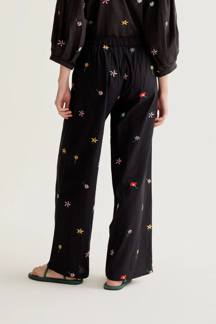COMPAÑÍA FANTÁSTICA | FLOWERY PANTS - BLACK