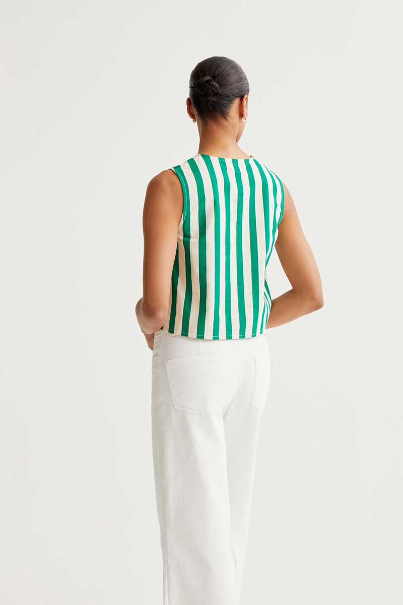 COMPAÑÍA FANTÁSTICA | BAMBOO STRIPED TOP - GREEN