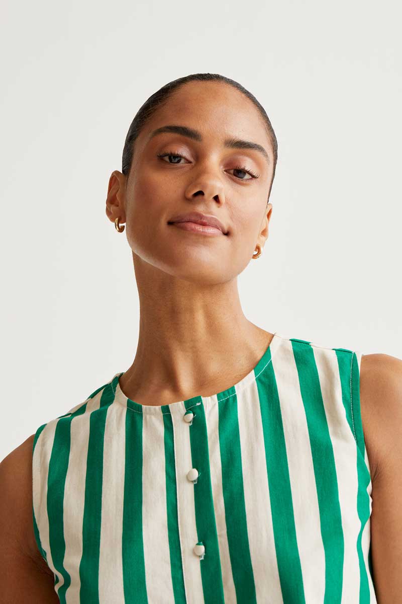 COMPAÑÍA FANTÁSTICA | BAMBOO STRIPED TOP - GREEN