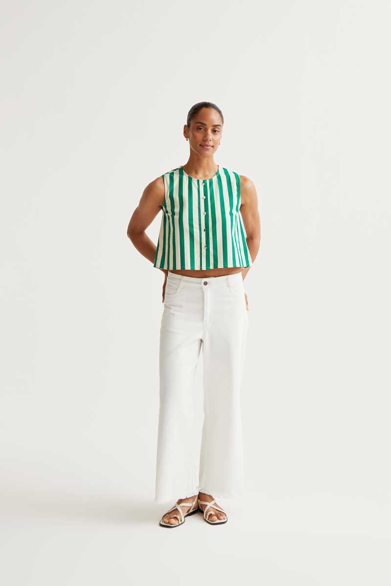 COMPAÑÍA FANTÁSTICA | BAMBOO STRIPED TOP - GREEN