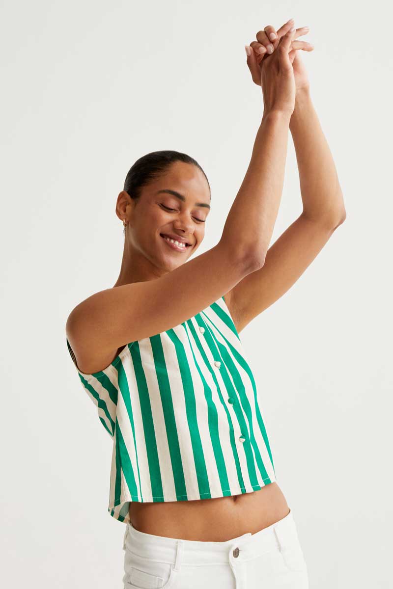 COMPAÑÍA FANTÁSTICA | BAMBOO STRIPED TOP - GREEN