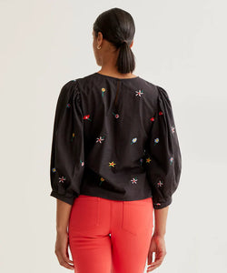 COMPAÑÍA FANTÁSTICA | FLOWERY MS TOP - BLACK