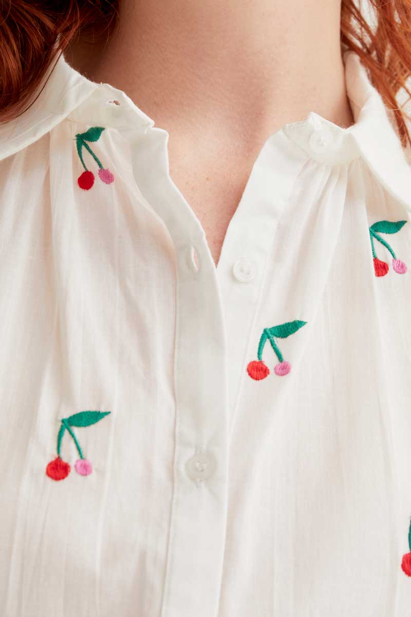 COMPAÑÍA FANTÁSTICA | CHERRY BLOUSE - WHITE