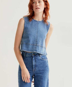 COMPAÑÍA FANTÁSTICA | VIVIAN DENIM TOP - BLUE