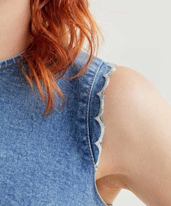 COMPAÑÍA FANTÁSTICA | VIVIAN DENIM TOP - BLUE