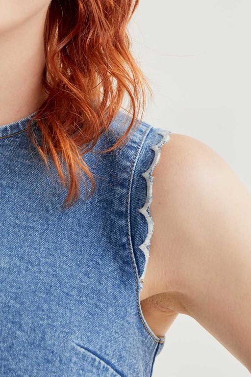 COMPAÑÍA FANTÁSTICA | VIVIAN DENIM TOP - BLUE