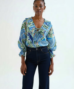 COMPAÑÍA FANTÁSTICA | FARM RIO BLOUSE - BLUE