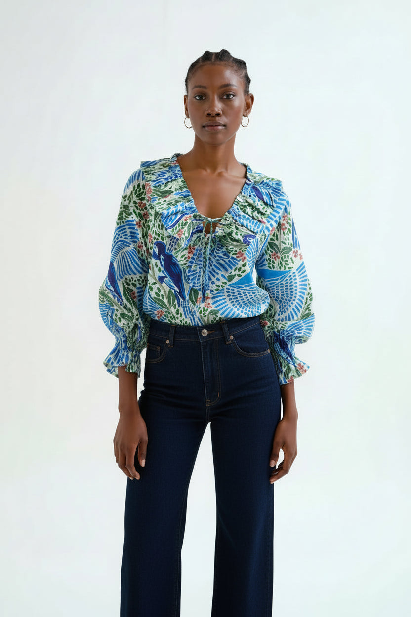 COMPAÑÍA FANTÁSTICA | FARM RIO BLOUSE - BLUE