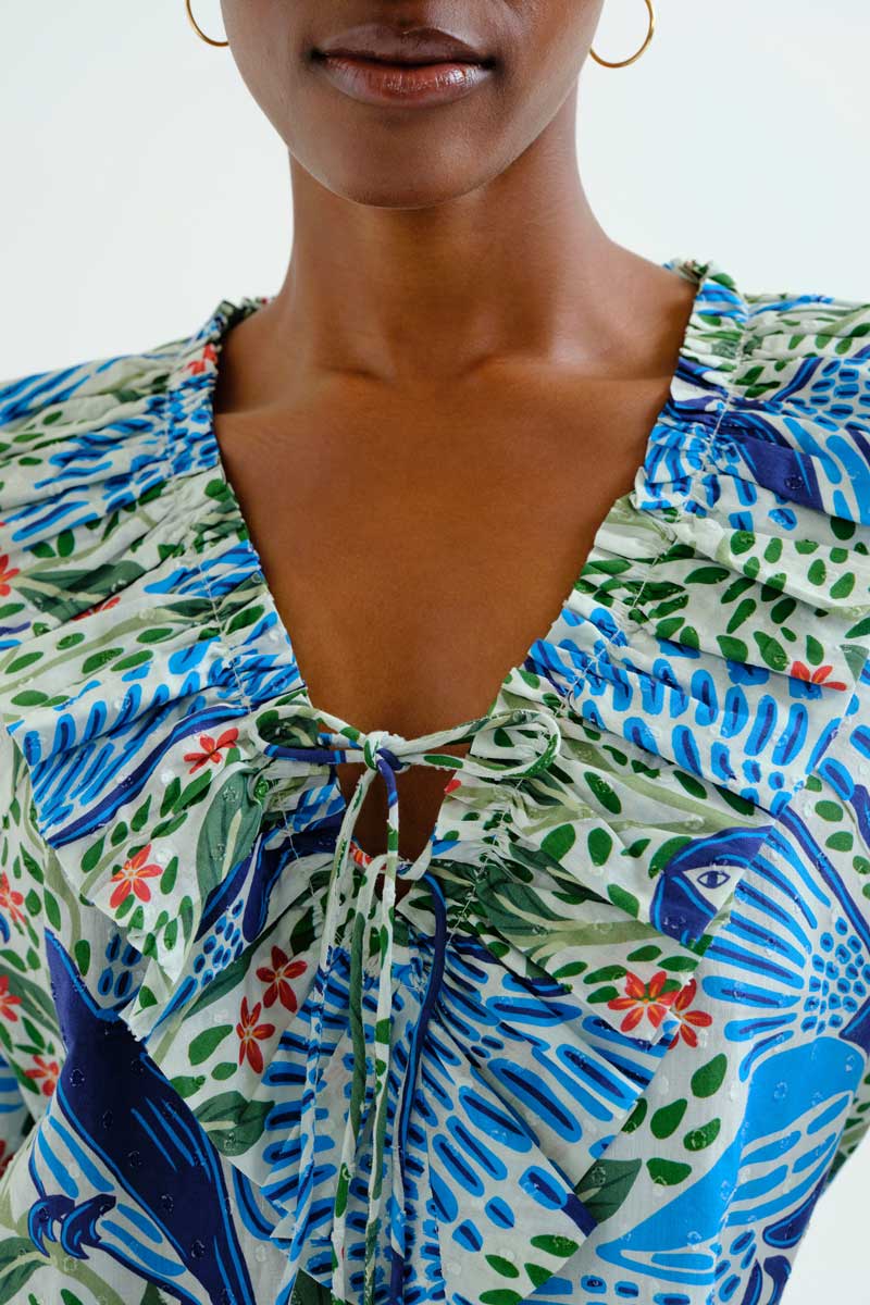 COMPAÑÍA FANTÁSTICA | FARM RIO BLOUSE - BLUE