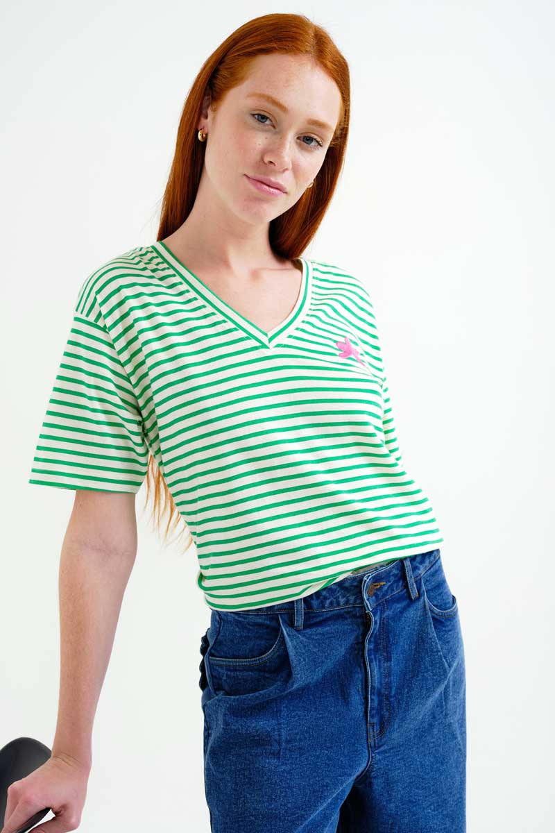COMPAÑÍA FANTÁSTICA | STAR STRIPED TEE - GREEN