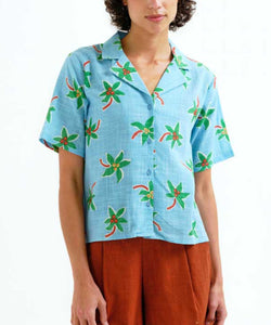 COMPAÑÍA FANTÁSTICA | SENA LEAVES BLOUSE - BLUE
