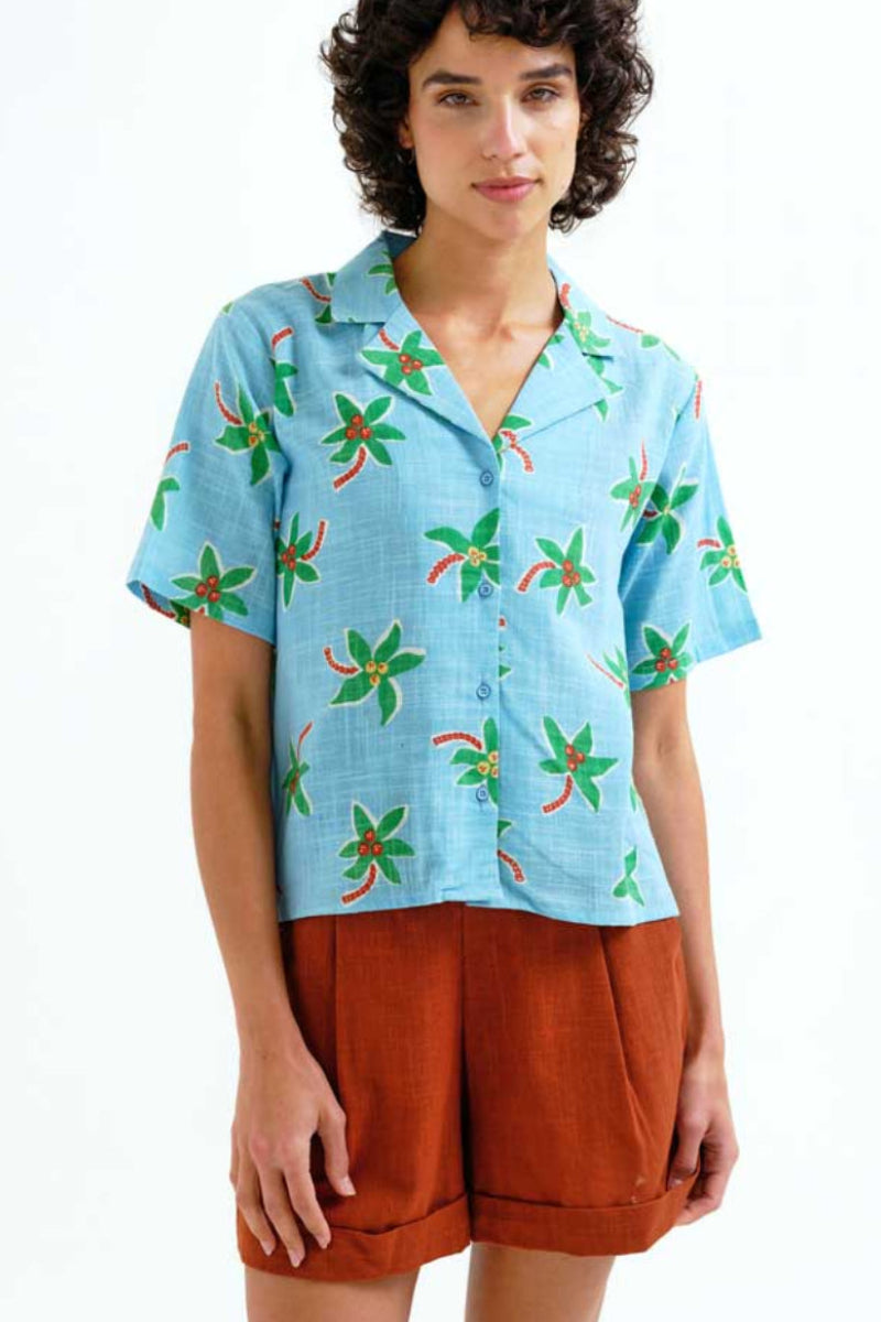 COMPAÑÍA FANTÁSTICA | SENA LEAVES BLOUSE - BLUE