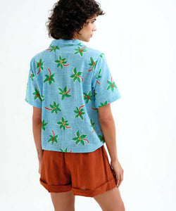 COMPAÑÍA FANTÁSTICA | SENA LEAVES BLOUSE - BLUE