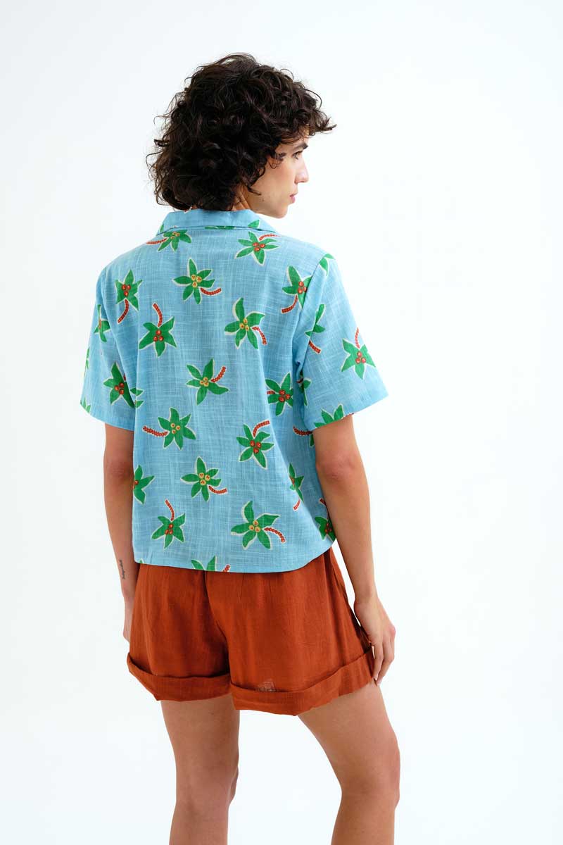 COMPAÑÍA FANTÁSTICA | SENA LEAVES BLOUSE - BLUE