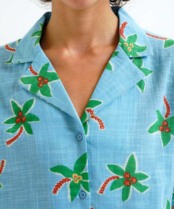 COMPAÑÍA FANTÁSTICA | SENA LEAVES BLOUSE - BLUE