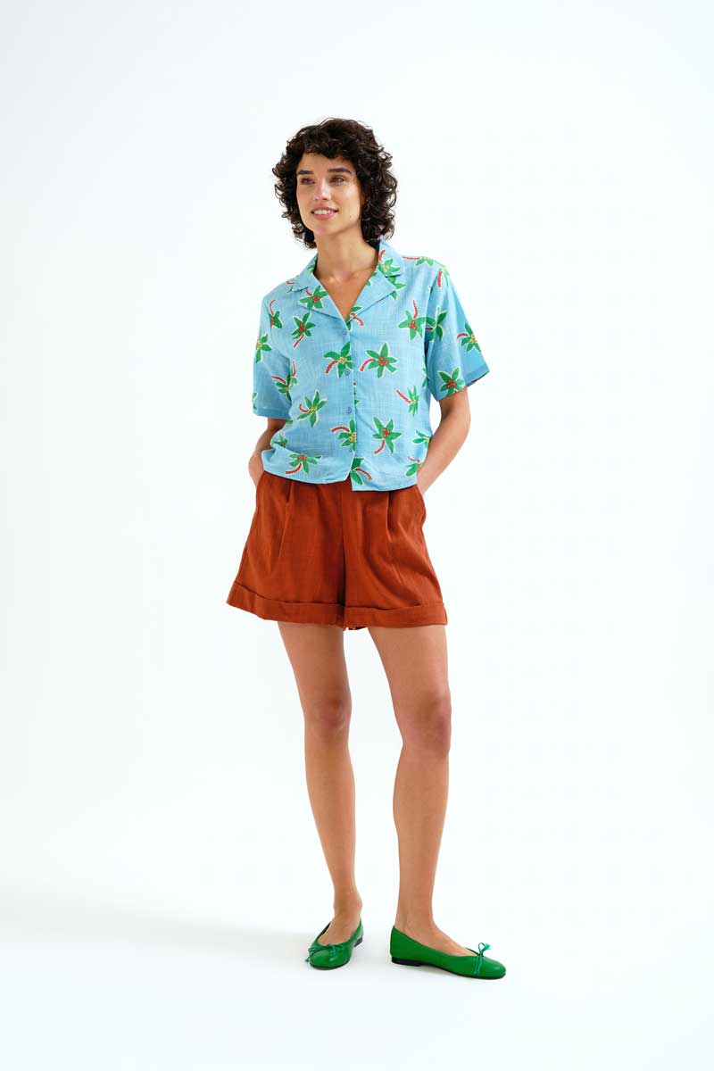 COMPAÑÍA FANTÁSTICA | SENA LEAVES BLOUSE - BLUE