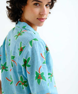 COMPAÑÍA FANTÁSTICA | SENA LEAVES BLOUSE - BLUE