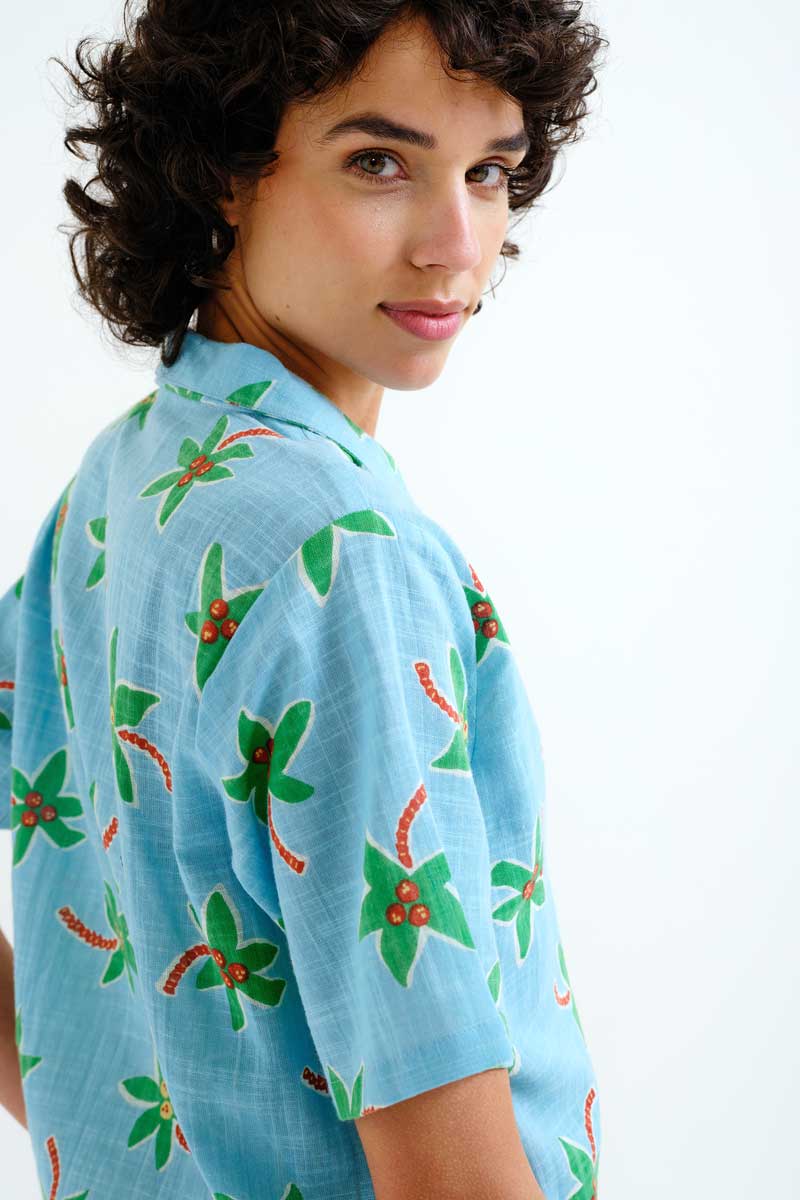 COMPAÑÍA FANTÁSTICA | SENA LEAVES BLOUSE - BLUE