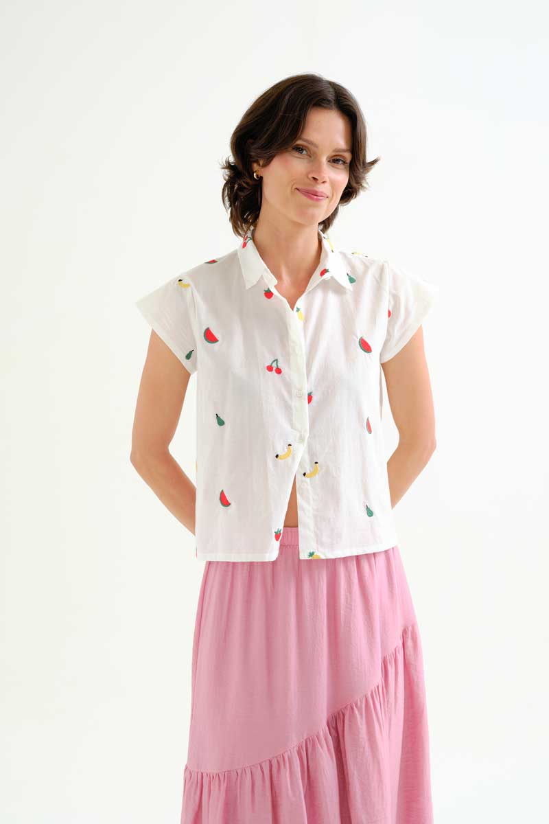 COMPAÑÍA FANTÁSTICA | LEMON & CHERRY BLOUSE - WHITE