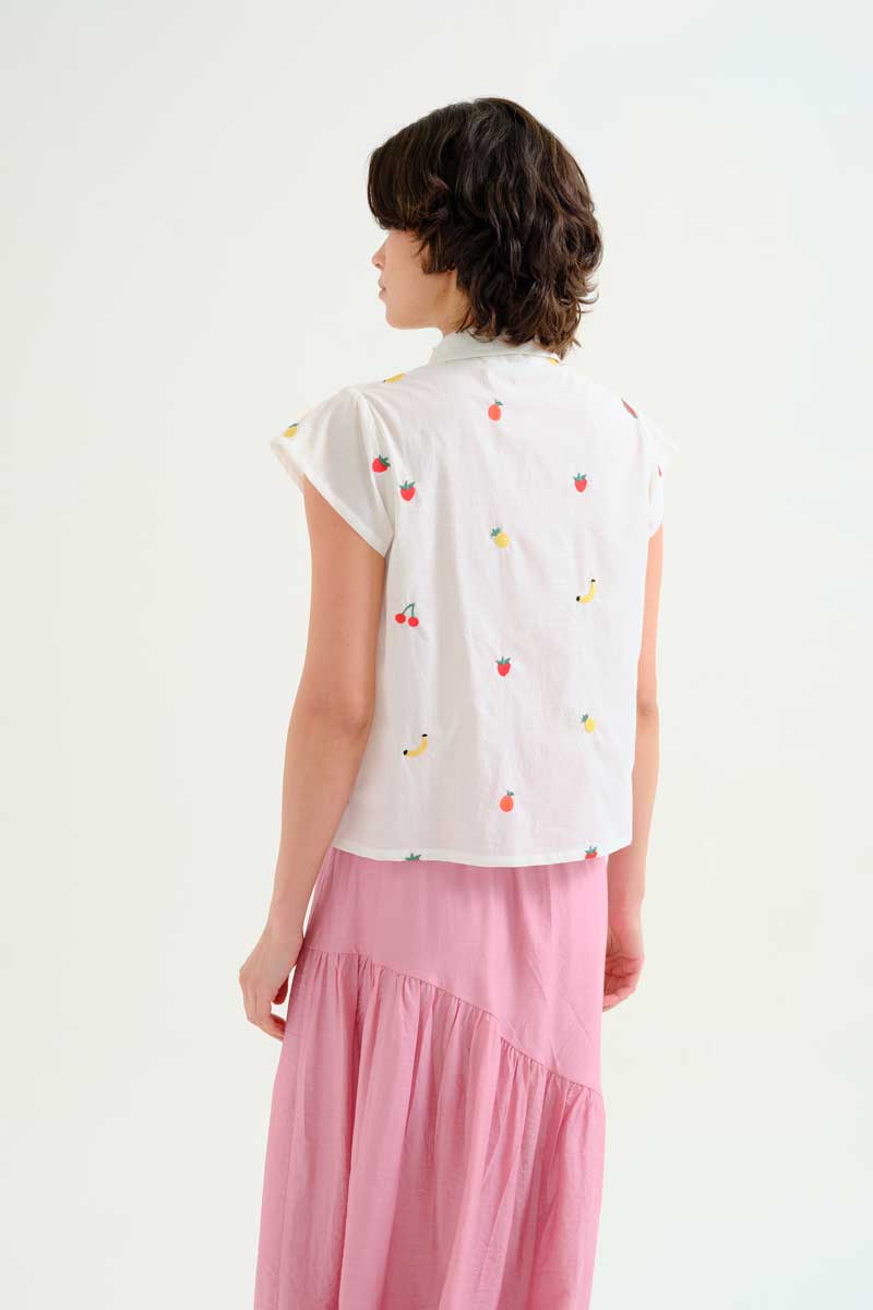 COMPAÑÍA FANTÁSTICA | LEMON & CHERRY BLOUSE - WHITE