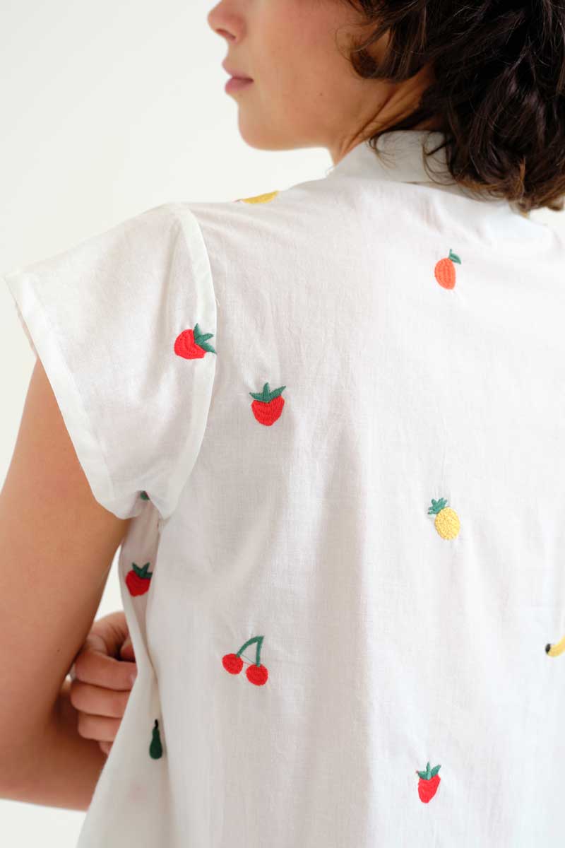 COMPAÑÍA FANTÁSTICA | LEMON & CHERRY BLOUSE - WHITE